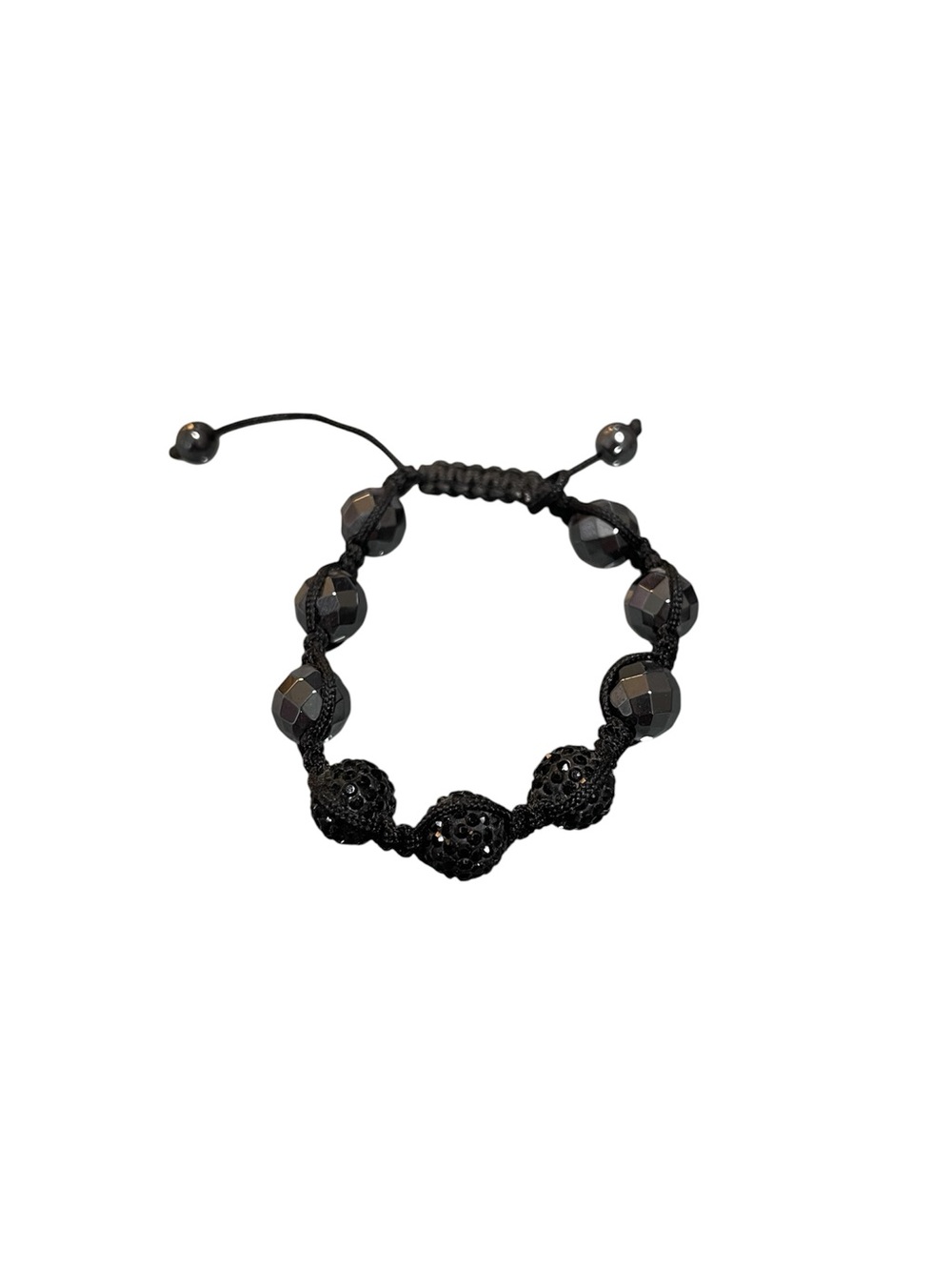 🤑5/$25 Adjustable Black Beaded Shamballa-Style Bracelet